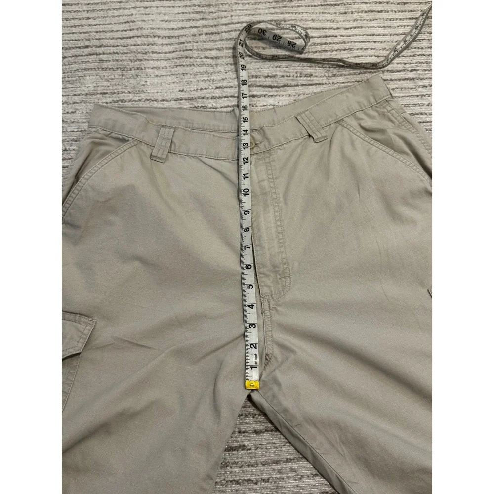 Wrangler Authentic Issue Mens Khaki Tan Ripstop Cargo Shorts Cotton Size‎ 34